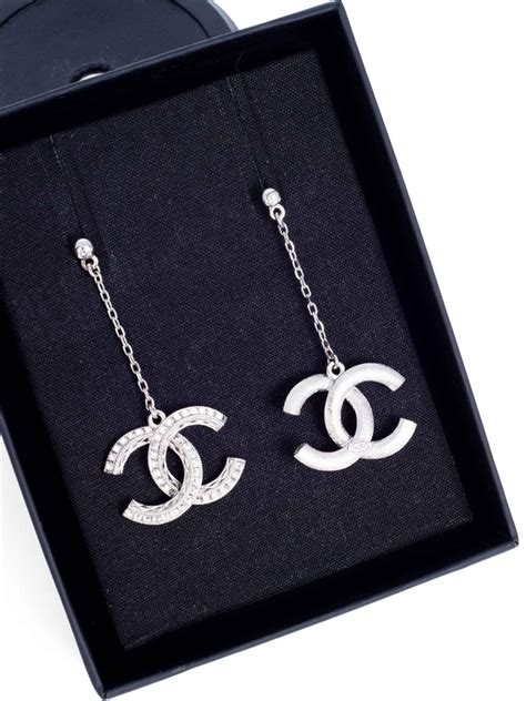 chanel swarovski crystal logo earrings|Swarovski crystal teardrop gold earrings.